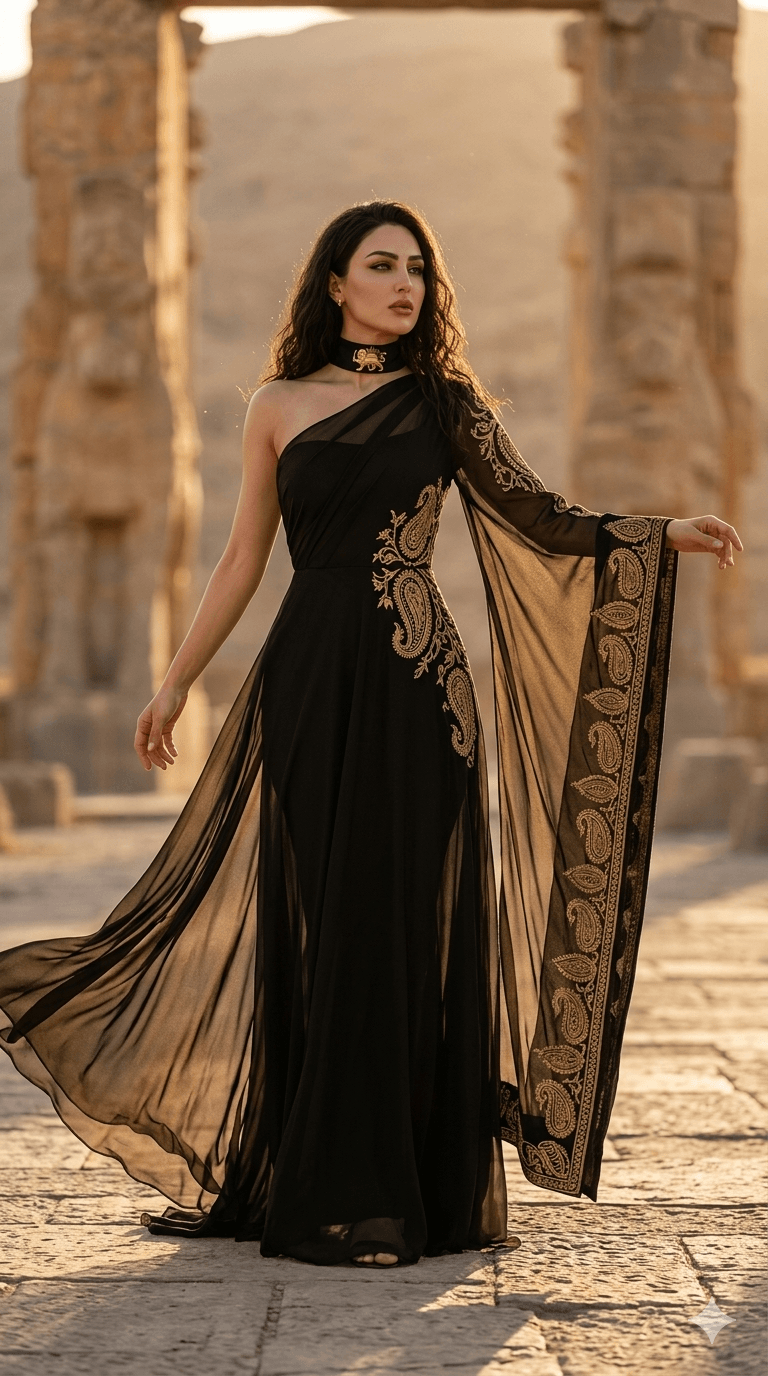Cypress, weeping Bāgh online couture look